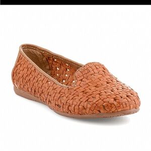 New Woven Leather Tan Loafers Mexican Huaraches